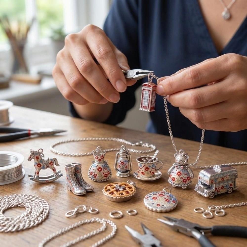 Miniture Jewelry Making Charms Stainless Steel DIY Charm Vintage Cartoon Pendants  Daily Use