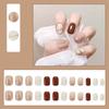 2025 Newest 24Pcs/Set Nail Art French Fake Nails Set With Glue Abs Plastic - Simple Short Nail Stickers