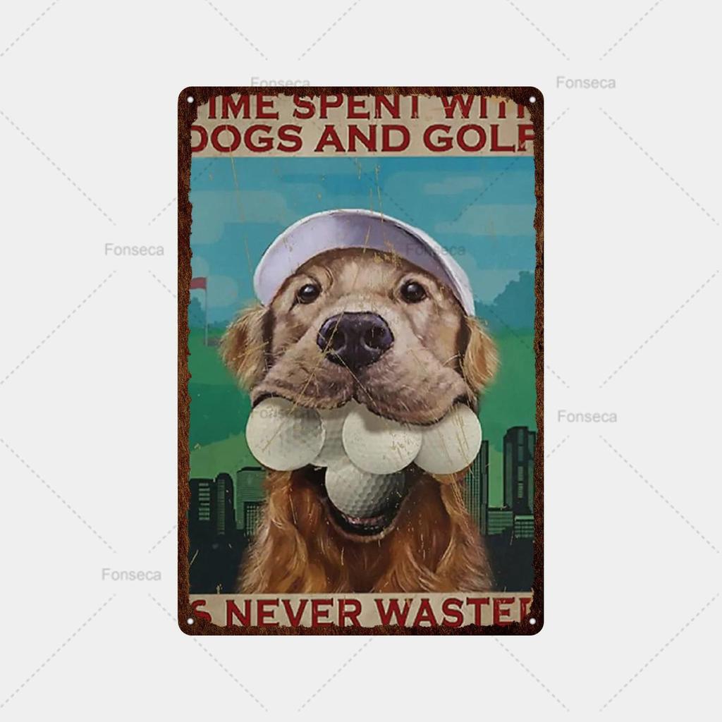 Dog Slogans Green Background Metal Signs Retro Tin Signs Metal Retro Wall Decoration Bar Bar Club Metal Posters Decoration