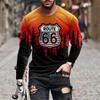 Série Retro Flame 3D tisk Letní Pánské tričko s výstřihem do O Pro volný čas Tričko s dlouhým rukávem Oversized svetr Módní trend Pánské oblečení