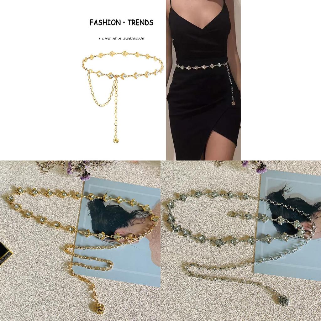 Metal Crystal Waist Chain For Women With Water Diamond Embellishments For Summer Fashion Accessory