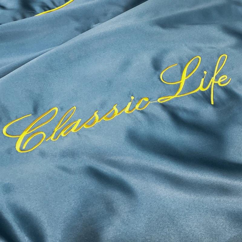 European Classical Solid Color Style Silk Summer Quilt Single KING QUEEN Size Cool Breathable Soft Skin-friendly