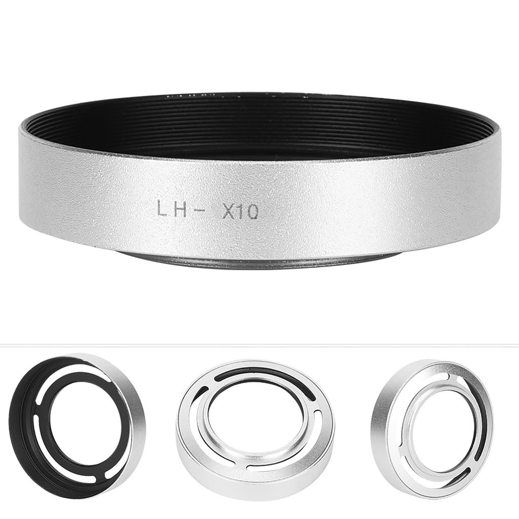 LH Beautiful Appearance Hollow Metal Compact Detachable Camera Lens Hood for Fuji CelsiusX20CelsiusX30(Black )