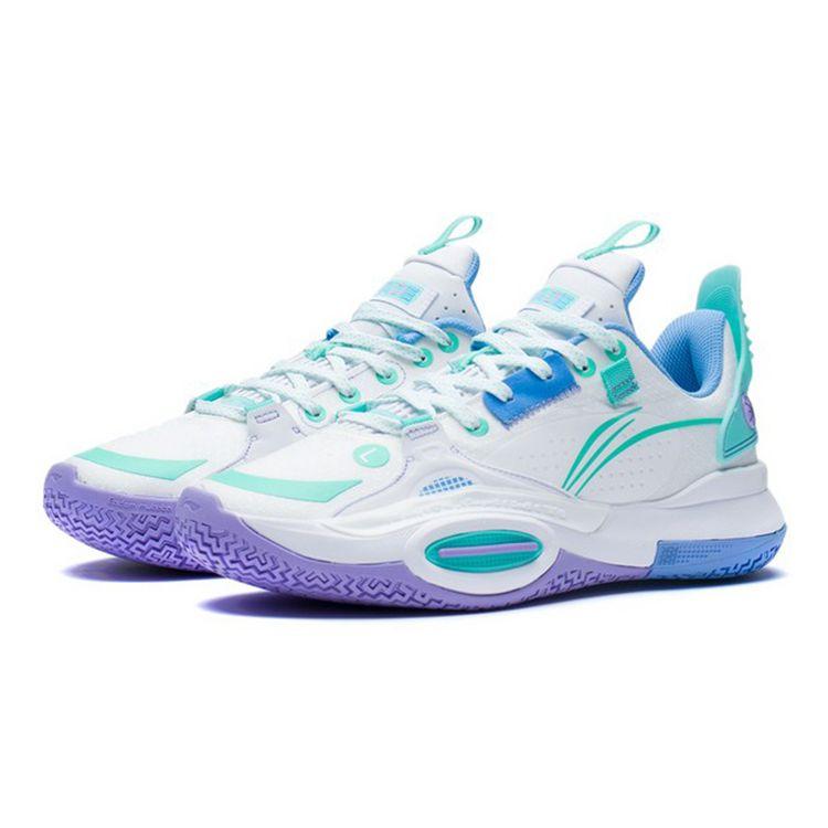 Li Ning All City 10 V1 Low Basketball Shoes Kids sneakers White Green YKBS024-3