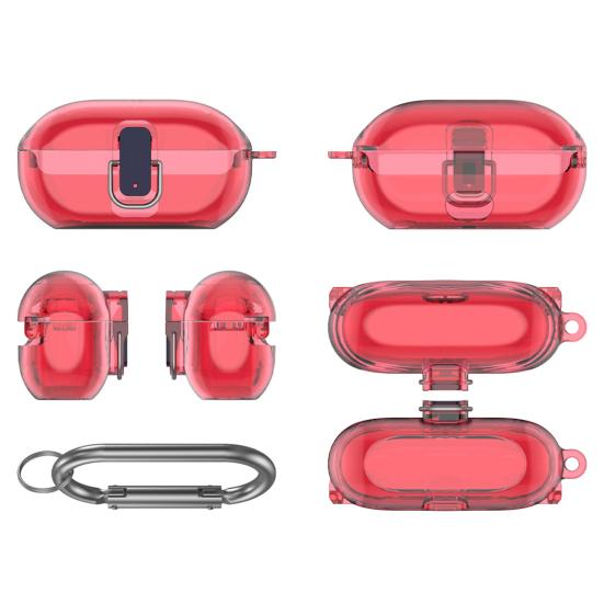 Earbud Protective Case with Lock Portable Shockproof Wireless Earphone Charging Case Cover Protector Clear TPU Shell Skin