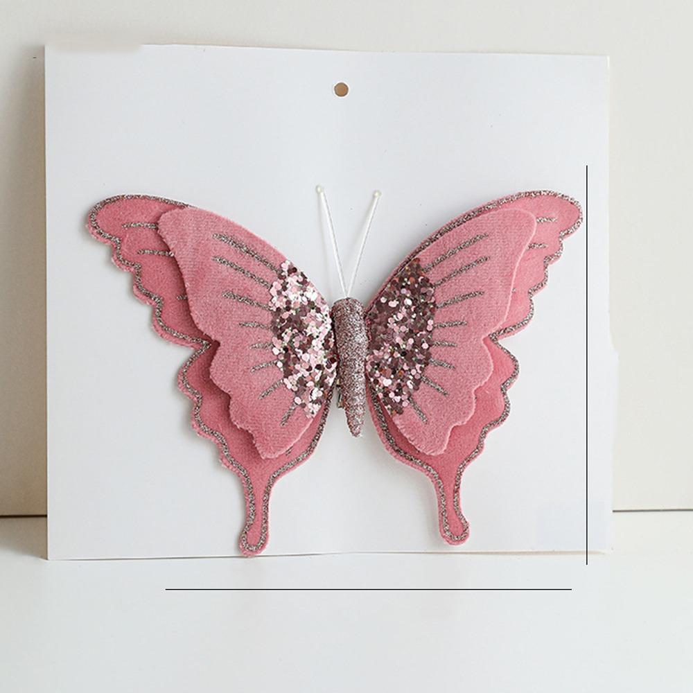 Simulation Christmas Butterfly Ornament Flocking Xmas Tree Decoration  Christmas Parties