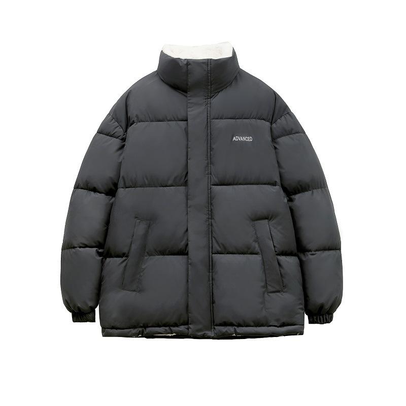 

Down Cotton-padded Clothes for Men and Women Short Models, New Velvet Thickened Stand-up Collar Bread Clothes, Warm Casual Cotton-padded Jackets M