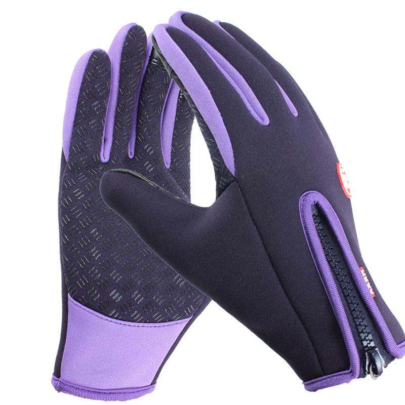Windproof Waterproof Touchscreen Cycling Gloves for Men & Women - Full Finger Winter Warm Fleece Outdoor Sports