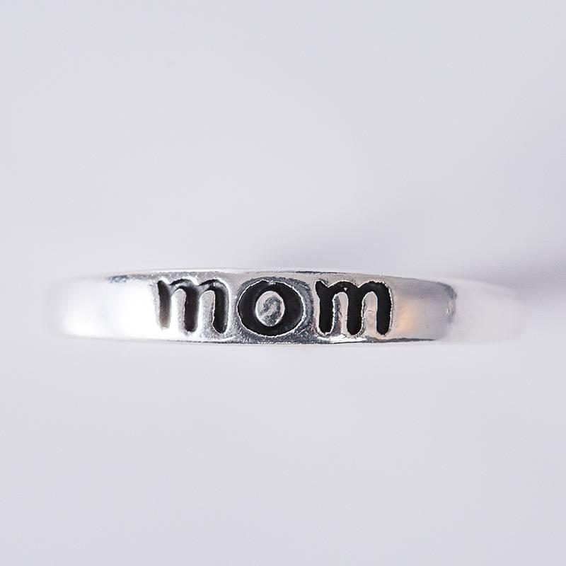 European And American Style Mom Mother Dad Ring Silver Plated Alloy Jewelry Wholesale Mother's Day Gift Accessories