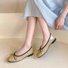 Fashion Bow Flat Women's Square Toe Shallow Single Shoes 2025 Spring Soft Sole Shoes