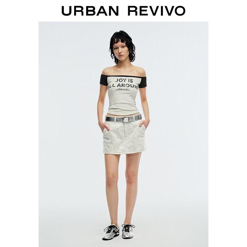 UR2026 Women s Sequin Embellished Denim Skort 26