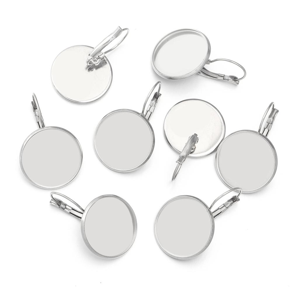 6 szt./partia Stal Nierdzewna Francuskie Kolczyki na Zaczepie Podstawki Pasujące do Kaboszonów Szklanych 8-25 mm, Cameo, Kolczyki DIY Moda Akcesoria