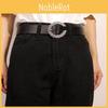 Ceinture Noire en Similicuir avec Boucle en Cristal pour Femmes Mode Style Été