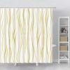 Geometrischer Wellenlinien-Duschvorhang Modern Minimalistisch Heimdekor Polyestergewebe Badevorhang Maschinenwaschbar Haken für Badezimmer