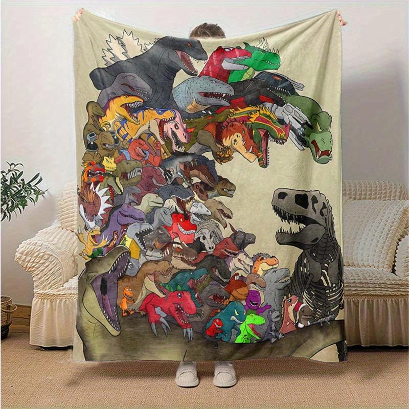 1 Stück Verschiedene Dinosaurier-Decke Weiche Überwurfdecke für Raumdekoration, Perfektes Geschenk, Wohnzimmer, Reisen, Camping, Auto-Decken