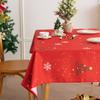 Red Waterproof And Oil-Proof Christmas Table Cloth Festive Desk Pastoral Fruit Coffee Table Round Table Tablecloth