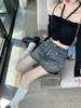 Summer Retro Blue Short Denim Skirt Women High Waist Fashion A-line Mini Skirts Female Slim Pockets Y2k Streetwear Jeans Skirt