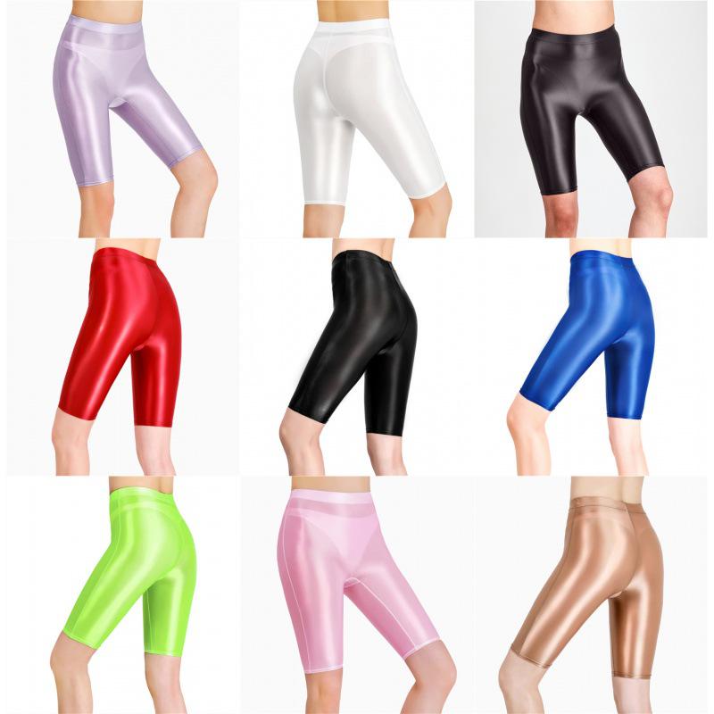 Short de Yoga Brillant Européen & Américain pour Influenceurs avec Gousset, Sexy & Haute Élasticité, Meilleure Vente