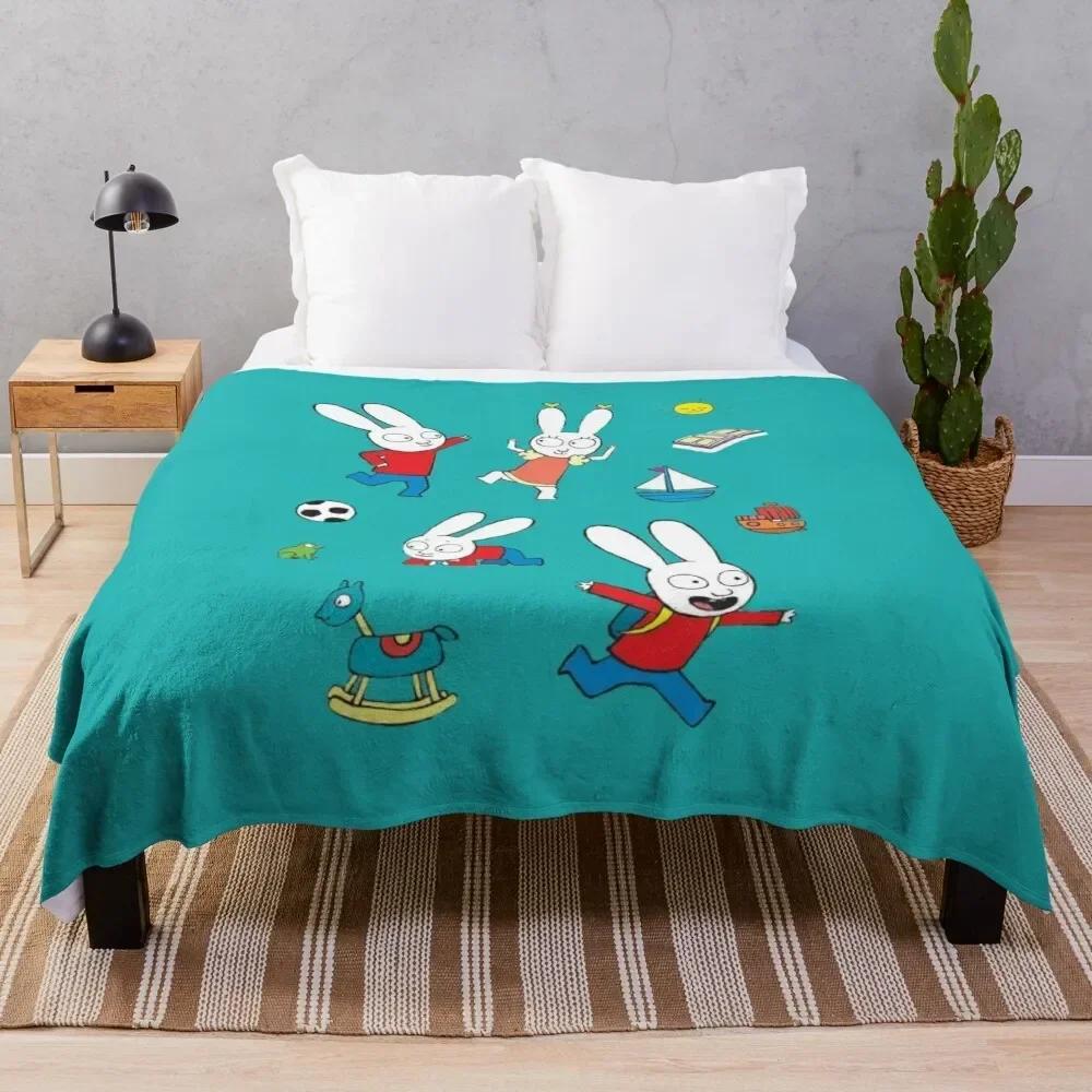 Simon Super Rabbit Throw Blanket  Cozy Warm Plush for Winter Soft Comfort for Your Home 75X95CM