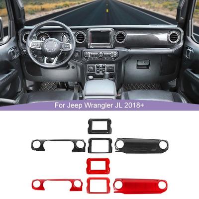 Jeep Wrangler JL ve JT Gladiator 2018 Üstü için Orta Konsol Paneli Navigasyon Dekorasyon Kapak Sticker Araba İç Aksesuarları
