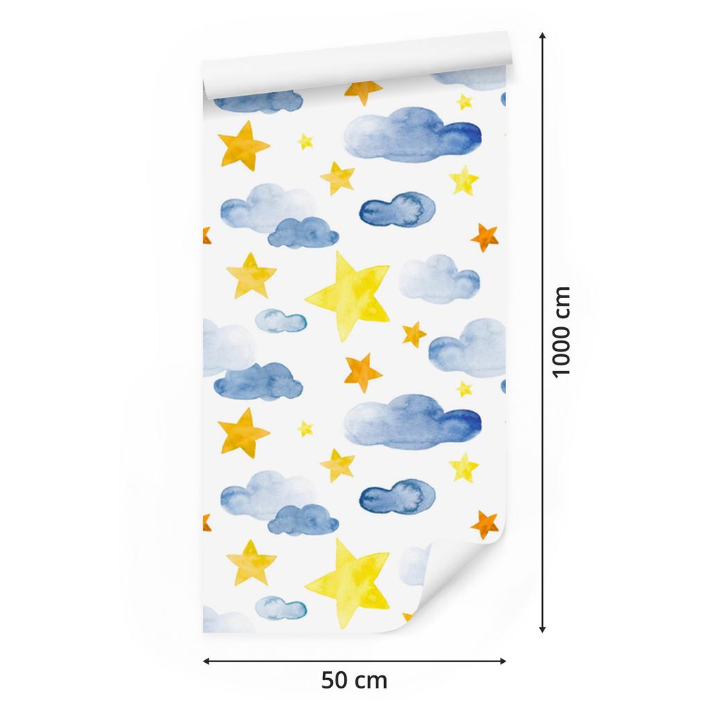 Stars and Clouds Wallpaper for Living Room and Bedroom 50x1000