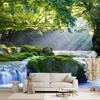Lush Tropical Waterfall Forest Tapestry Wall Hanging Outdoor Nature Art Polyester Fabric Living Room Jungle Backdrop Decor