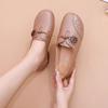 Autumn Spring Ladies Genuine Leather Handmade Flats Non-slip Shoes Women Loafers Casual Shoes Mother Soft Comfortable Shoes