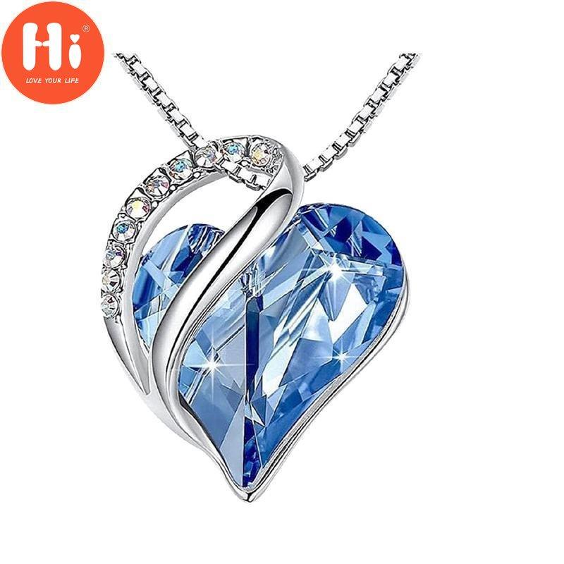 Hi Love Heart Pandantiv Colier Ianuarie - Decembrie Bijuterii de culoare argintie pentru femei Colier Choker Cadou de aniversare de nuntă de mireasă