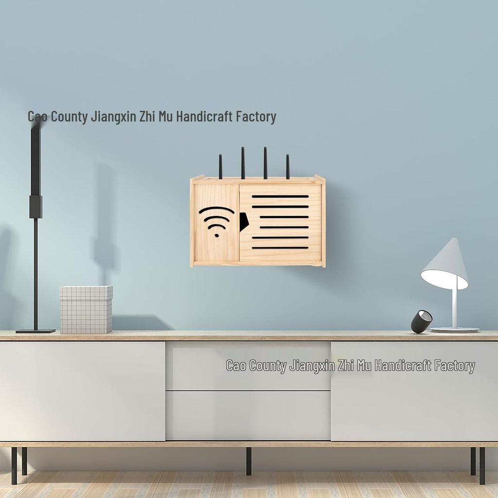 Wall-Mounted WiFi TV Router Shelf: Punch-Free Storage Box & Decorative Cover
