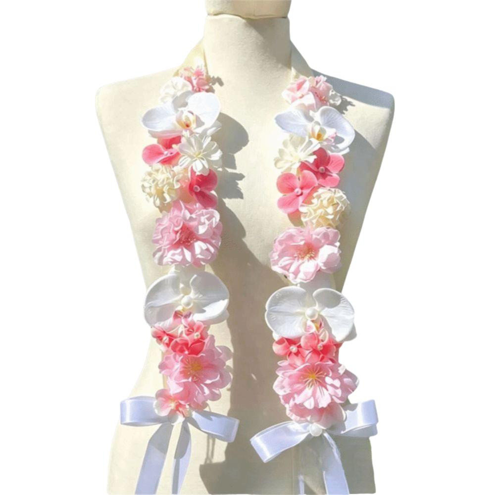 Floral Decorative Satin Flower Shawl Mixed Blooms Elegant Ornament Artificial Flowers Sash Reusable Multi-functional розовый