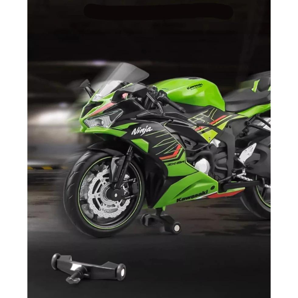 1/12 Kawasaki Ninja ZX-6R Race Cross-country Motorcycle Model Simulation Metal Street Motorcycle Model Collection Kids Toys Gift
