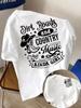 Dirt Roads and Country Music Kinda Graphic Stylish White Women's T Shirt Slim Fit Casual Graphic Fea