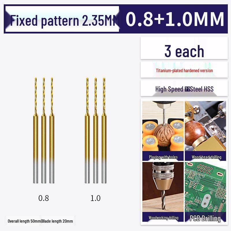 2.35mm Shank High-Speed Steel Micro Twist Drill for Woodworking and Amber Drilling