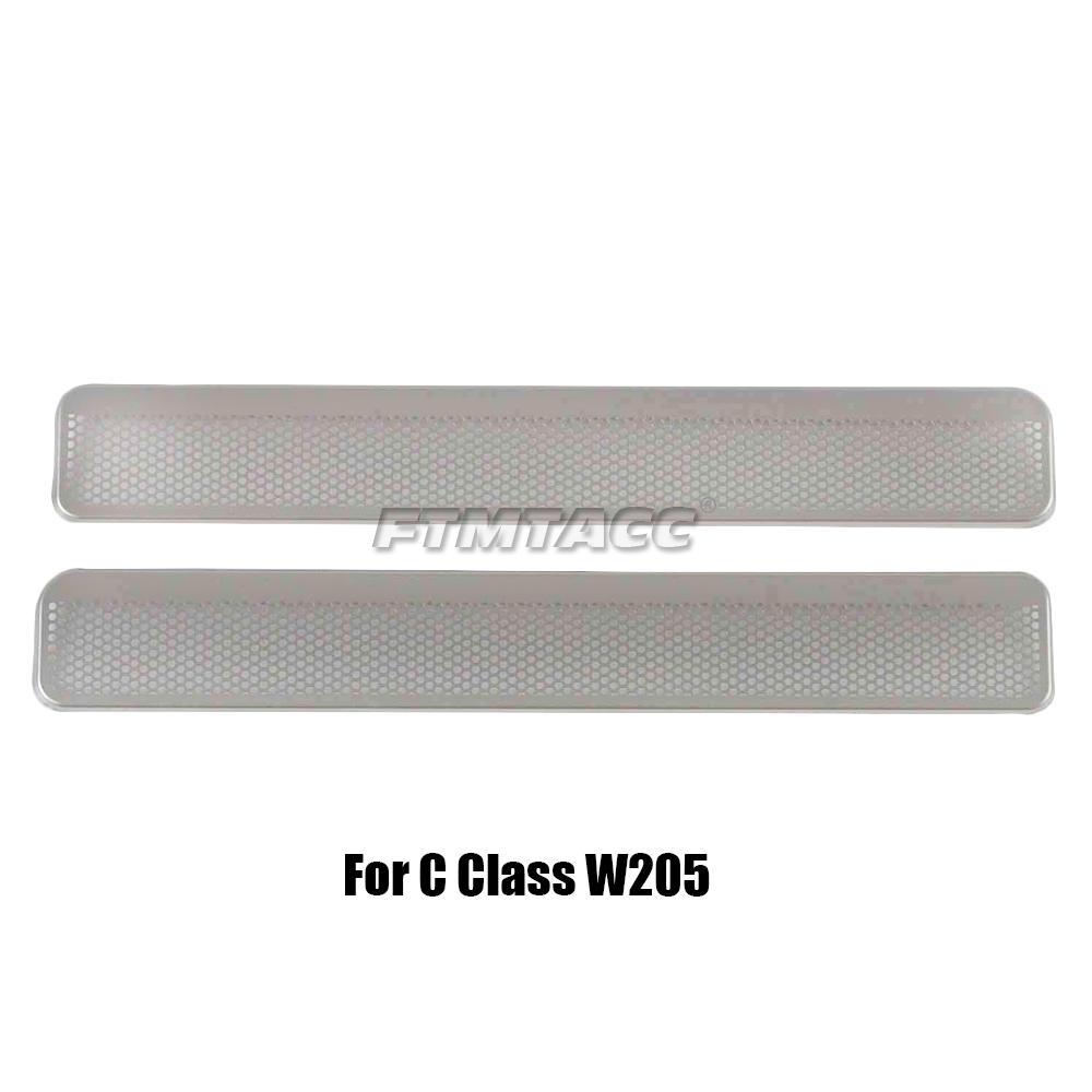 Sete i rustfritt stål AC Varme Gulv Klimaanlegg Kanalventil Utløpsgitter Deksel For Mercedes Benz E/C/GLC Klasse W213 W205
