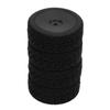 4pcs 1 10 RC Tires Set Rubber Strong Buffering High Wear Resistance Durable Wheels Set for 1 10 Flat Sports Car Black