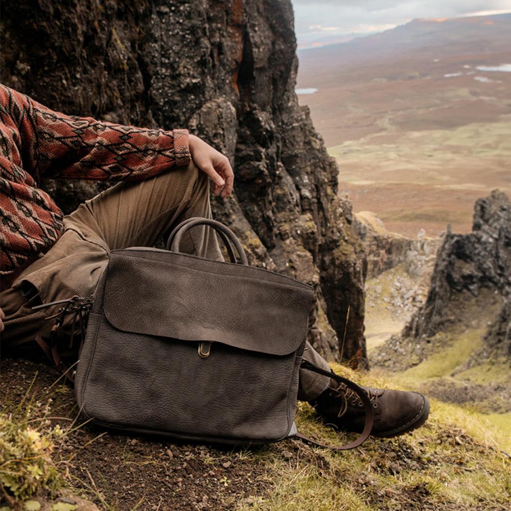 Bleudechauffe Zepfo Duo Briefcase - Dark Brown