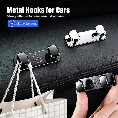 Car Metal Hooks Home Wall Double Hooks Laser Logo Accessories For Mercedes Benz AMG W203 W206 W220 W205 W211 W212 W201 W168 W169 QQ68
