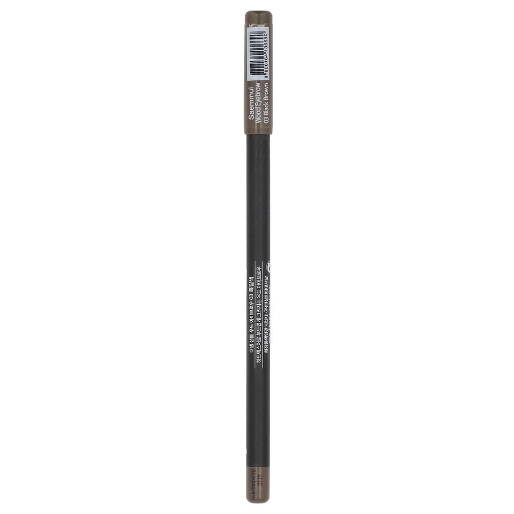 The Saem Saemmul, Wood Eyebrow Pencil, 03 Black Brown, 0.06oz