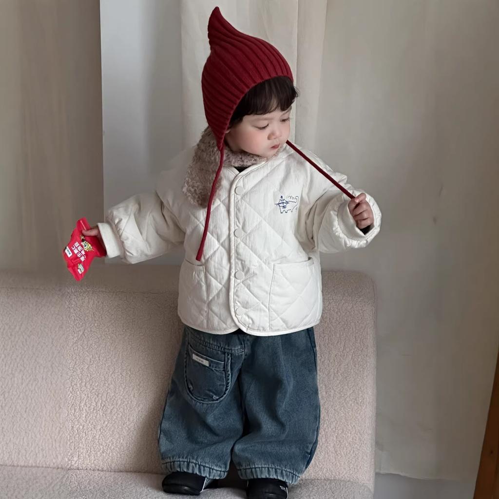Children's autumn and winter clothing winter new children's clothing baby thickened sweater boys jeans set