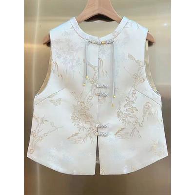 Spring 2025 Vest Showing Thin Temperament Design Fashionable Buckle Outside Wearing High-end Top