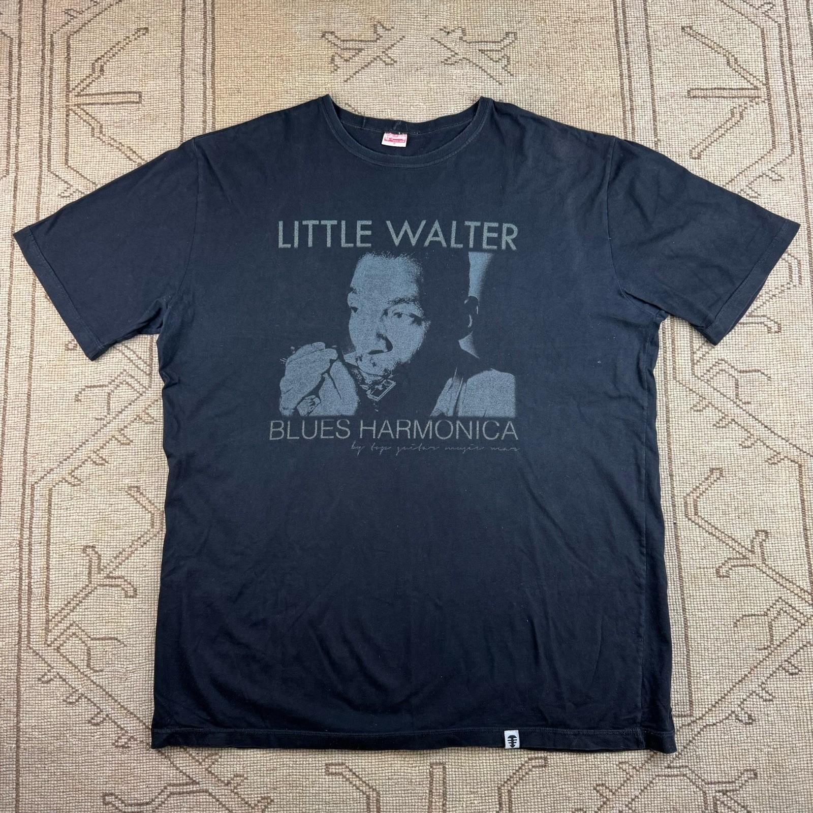 Vintage Little Walter Blues Harmonica Music T Shirt Size XXL XL