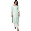 Aurelia Women's Viscose Solid Regular Kurta (23FEA12231-702550_Green