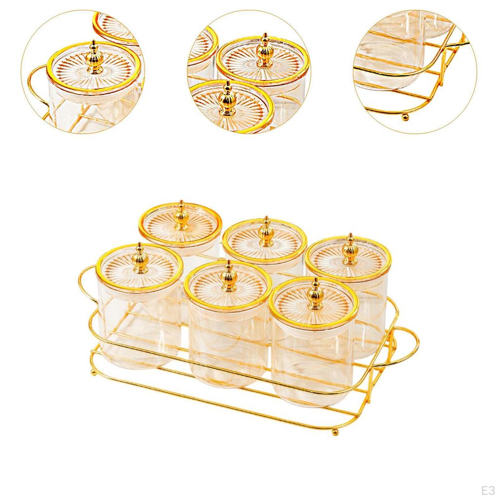 Dried Fruit Plate 6 Cookies Jars, Nordic Multipurpose Appetizer Serving Tray Divided