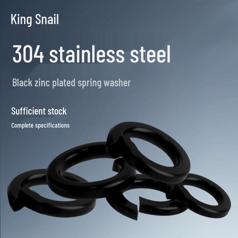 Black Zinc-Plated 304 Stainless Steel Split Spring Washer M1.6-M39 M3