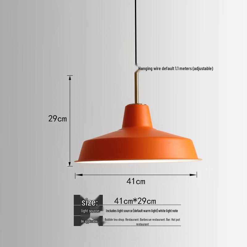 Orange Nordic Industrial Pendant Light for Restaurants & Bars