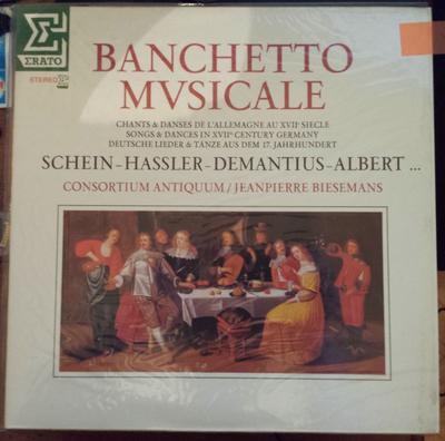LP-Schallplatte CONSORTIUM ANTIQUUM JANPIETER BIE Banchetto Musicale Gesänge Tänze STU71529 Erato 1983 Frankreich Klassik Gebraucht