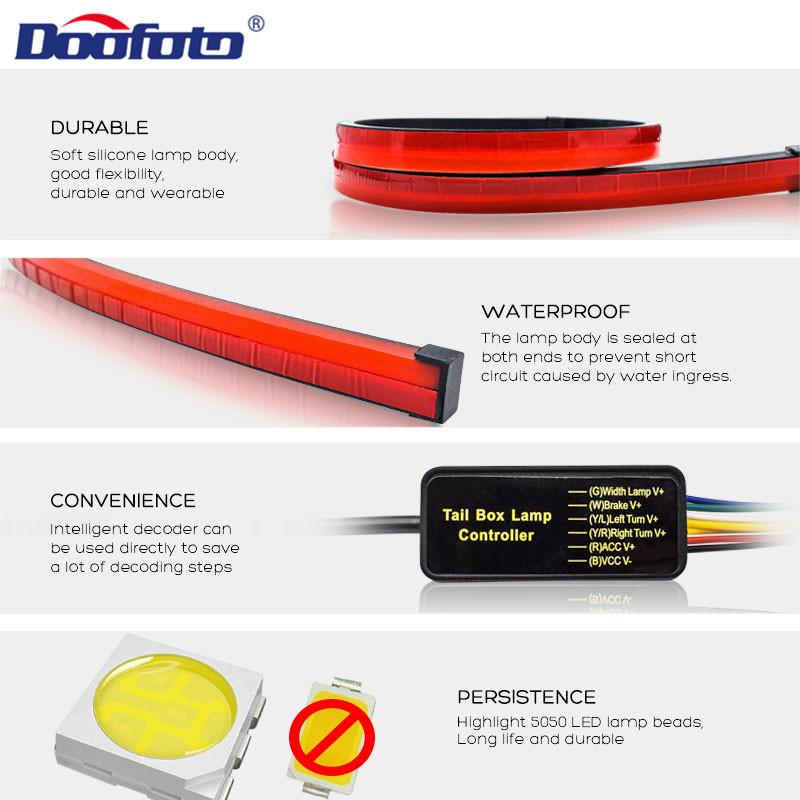 1pc 100cm Car Light Auto High Mount Brake Stop Lights Accessories Car Running Safety Warning Turn Signal LED Strips Lamps Waterproof