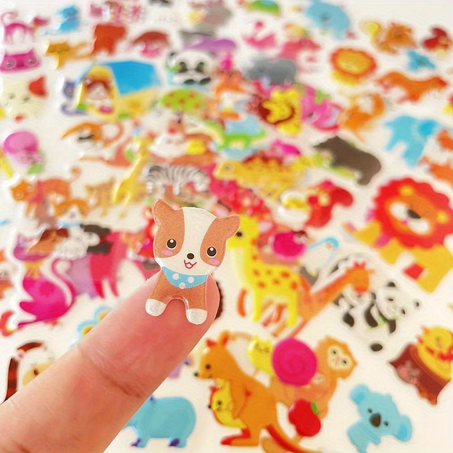 12 Sheets Wild Animal 3D Bubble Stickers Vibrant Cartoon Deer Lion Gorilla Tiger Monkey Decals for Laptop Water Bottle JXB