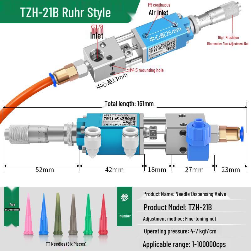 Pneumatic Dispensing Machine for UV Glue and Silicone with Pin-Type Valve and Back-Suction Spray Gun
