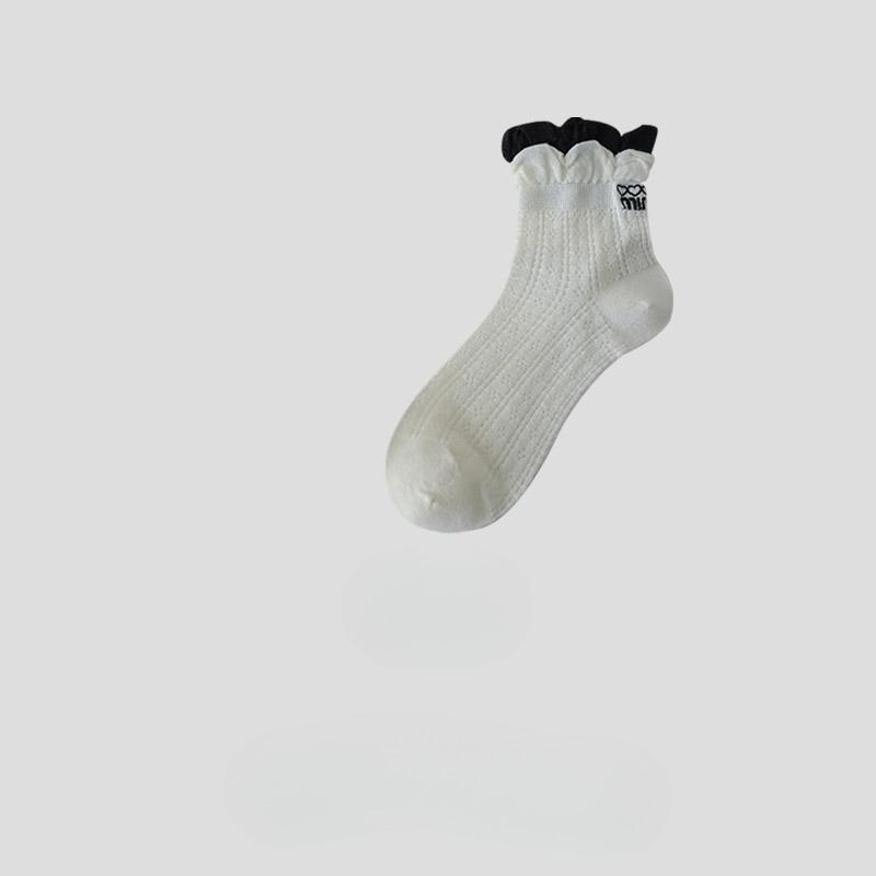 

Кружевные носки для женщин на весну и лето, тонкие хлопковые носки с перфорированной сеткой и вышивкой в балетном стиле, влагоотводящие и дышащие 1 pair